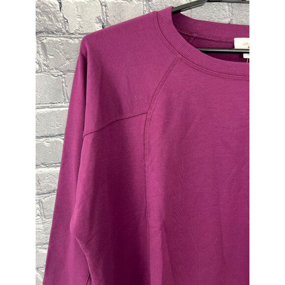 J. Jill FIT French Terry Pullover Top Burgundy Plum Womens Size 2X NWT - Picture 3 of 7